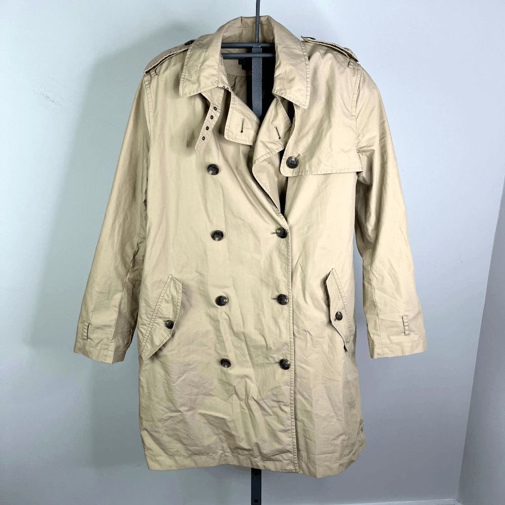 Lauren Ralph Lauren Exclusive Double Breasted Khaki Mid Length Tan Trench Coat S